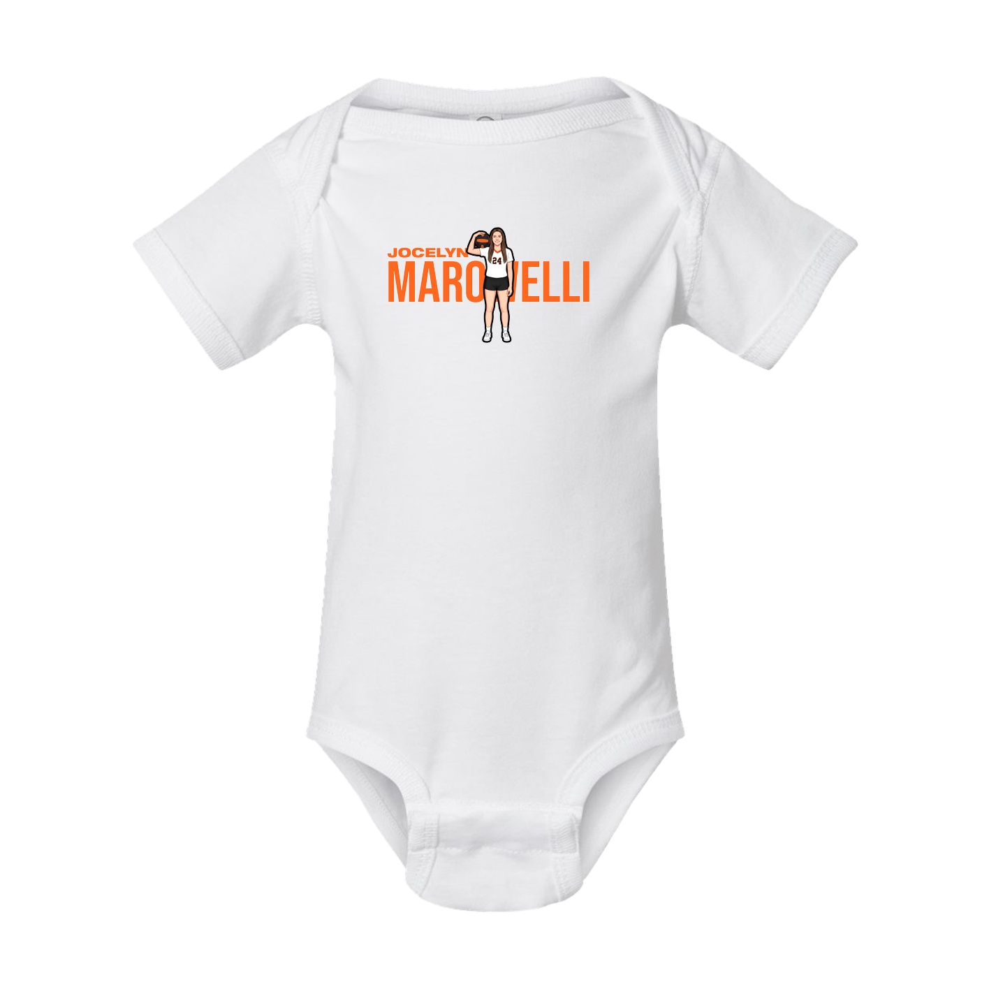 Baby Onesie — Player Name in White