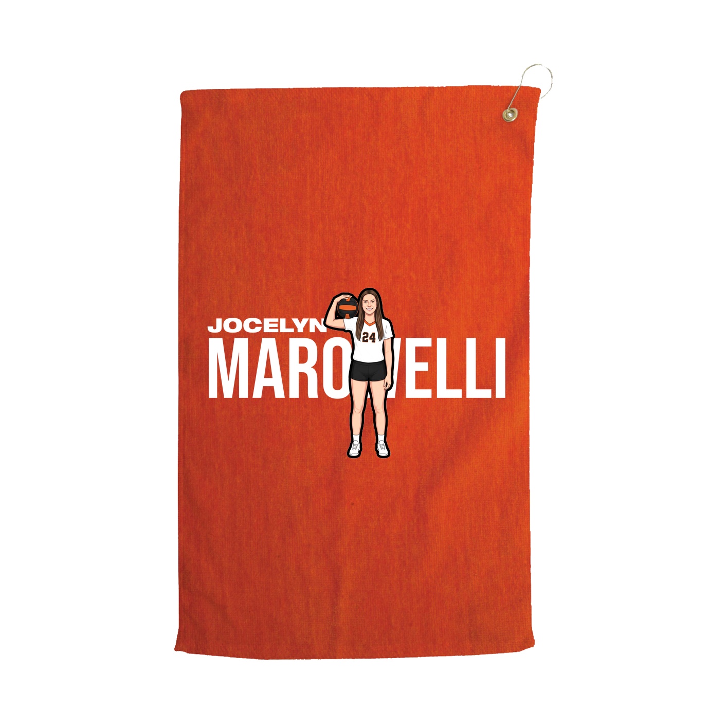 Golf Towel — Player Name in Orange