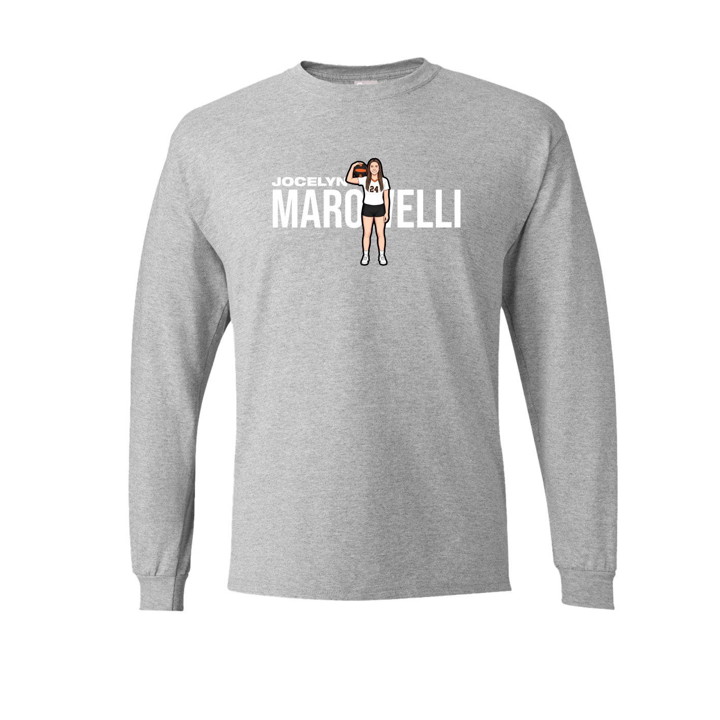 Long Sleeve Tee — Player Name in Grey