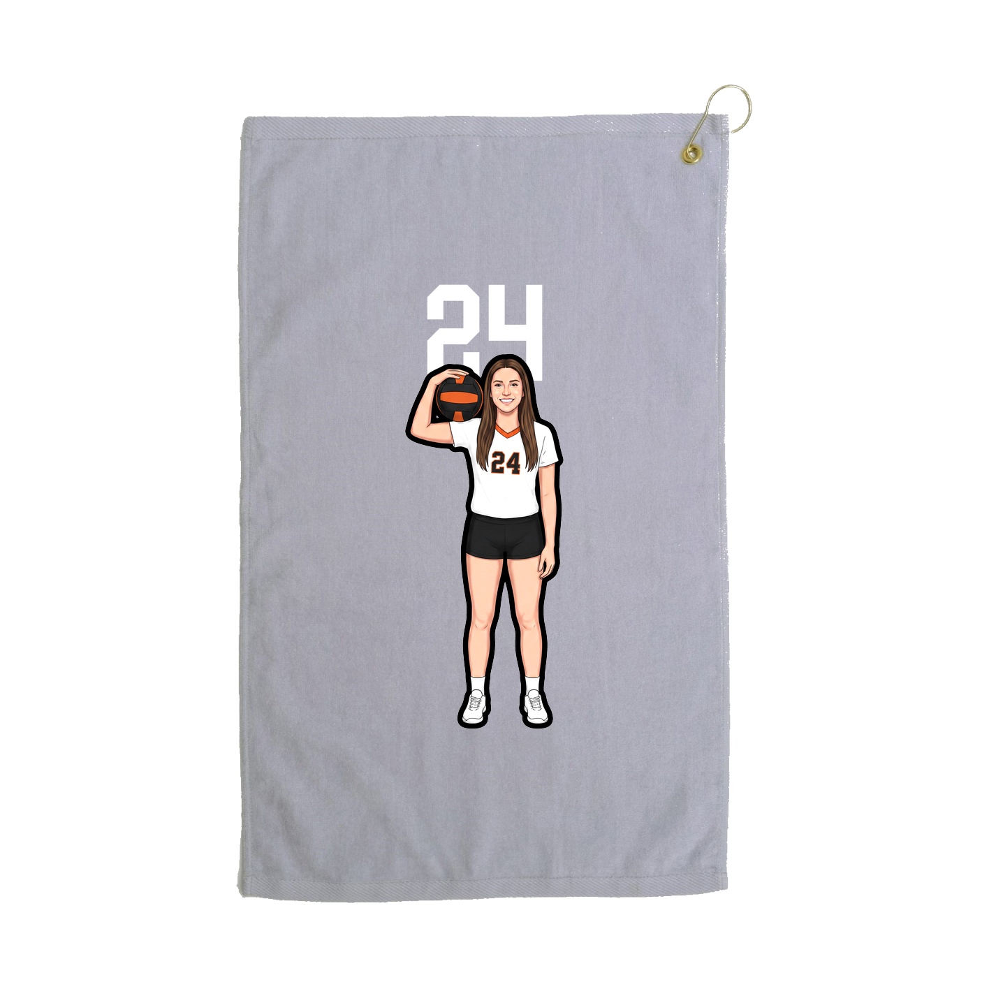 Golf Towel — Number Top in Grey