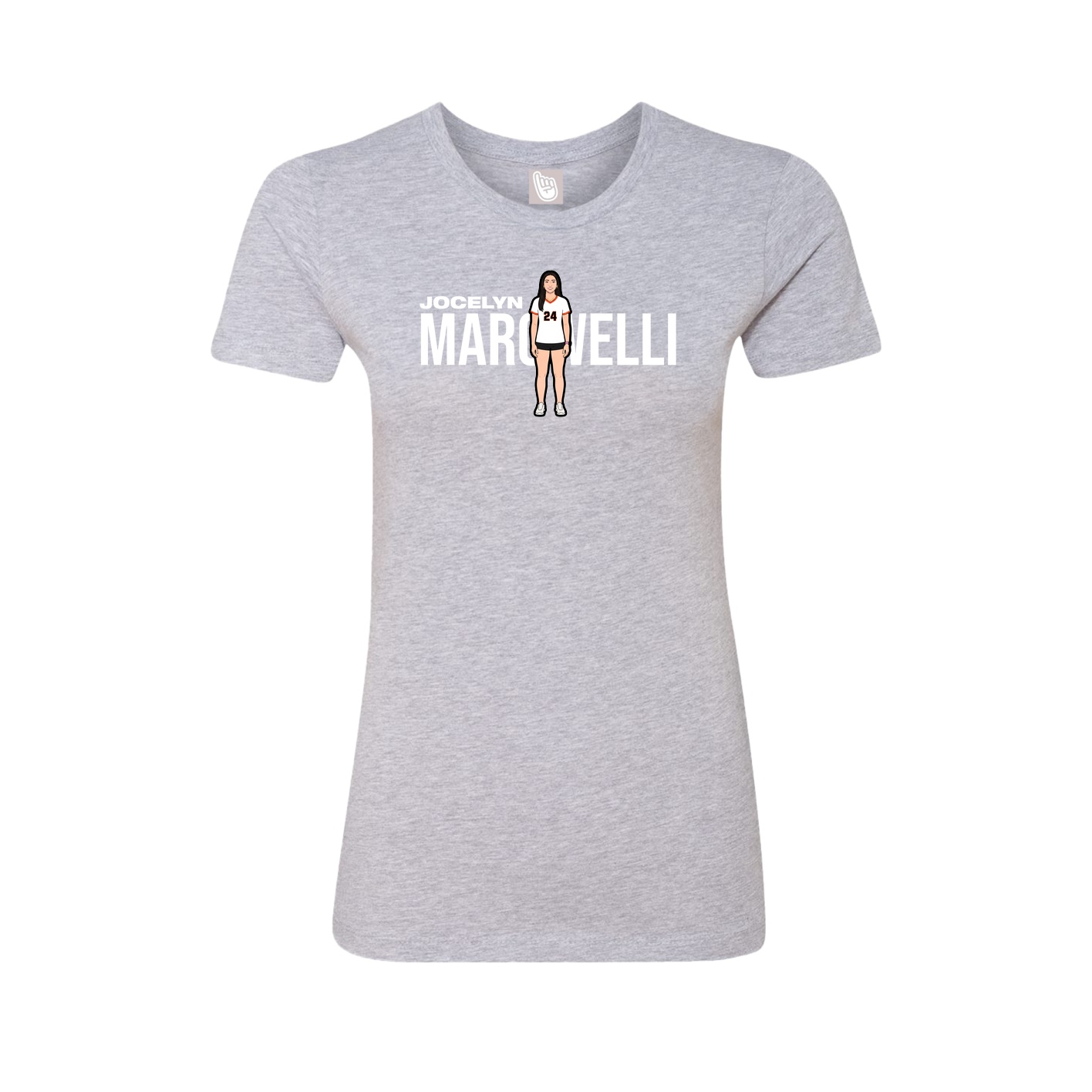 Fitted Women's Tee — Player Name in Grey