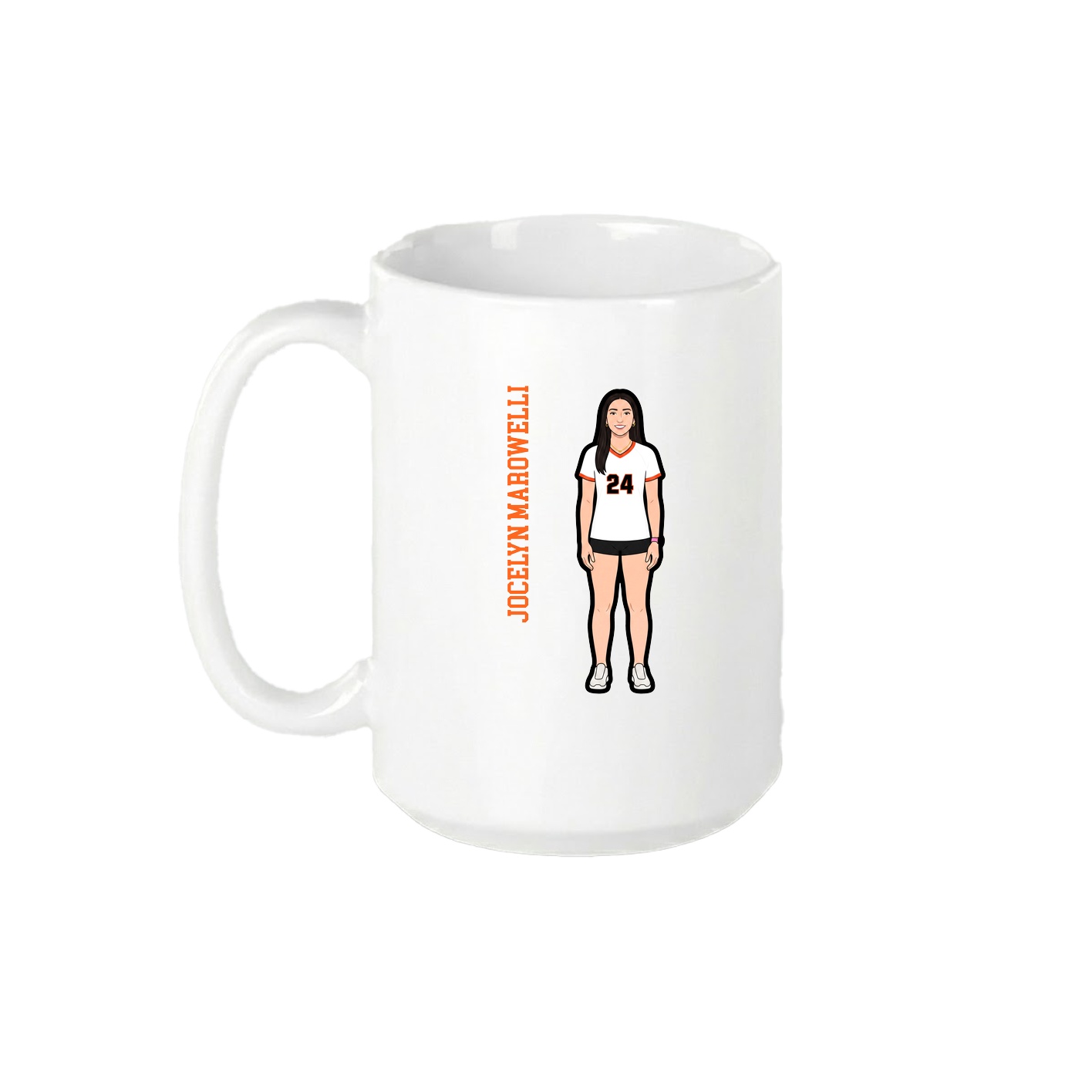 15oz Coffee Mug — Name Vertical in White