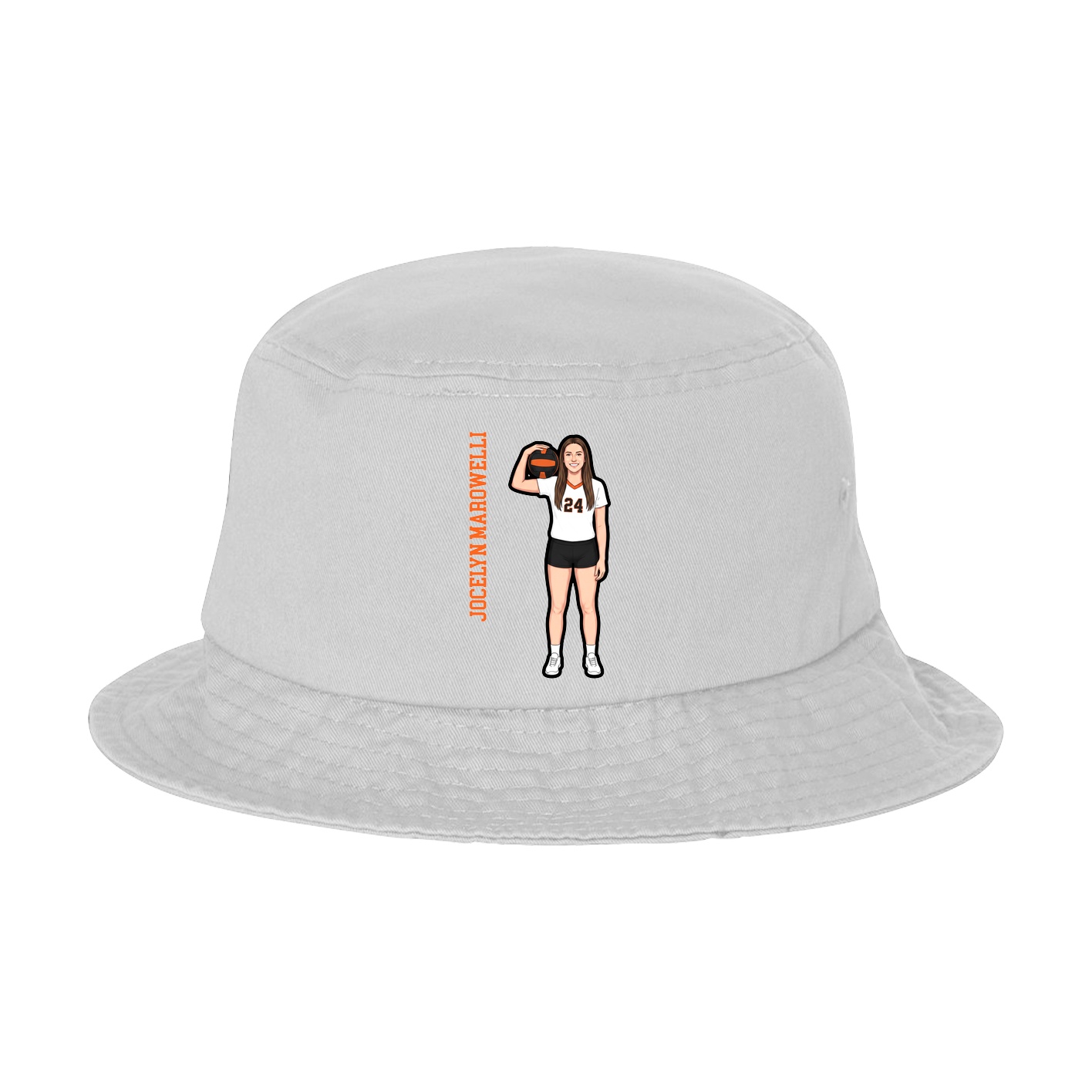 Bucket Cap — Name Vertical in White