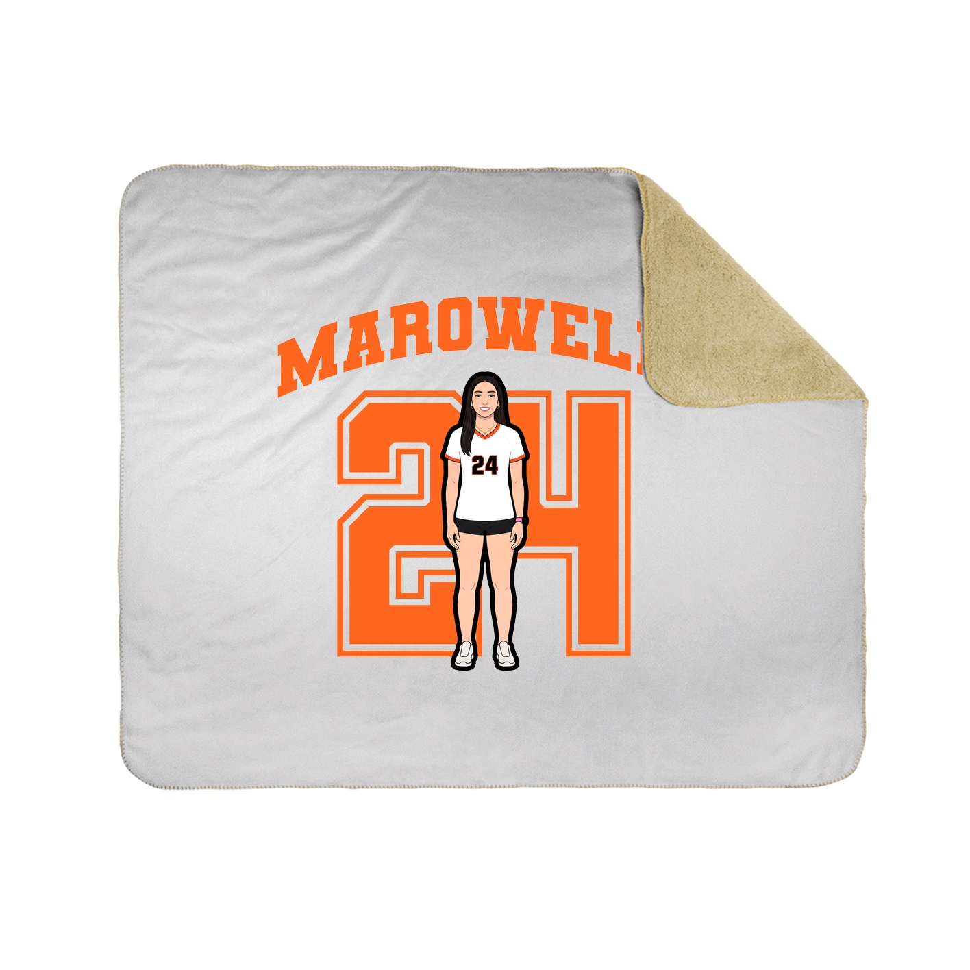 Throw Blanket — Number in White