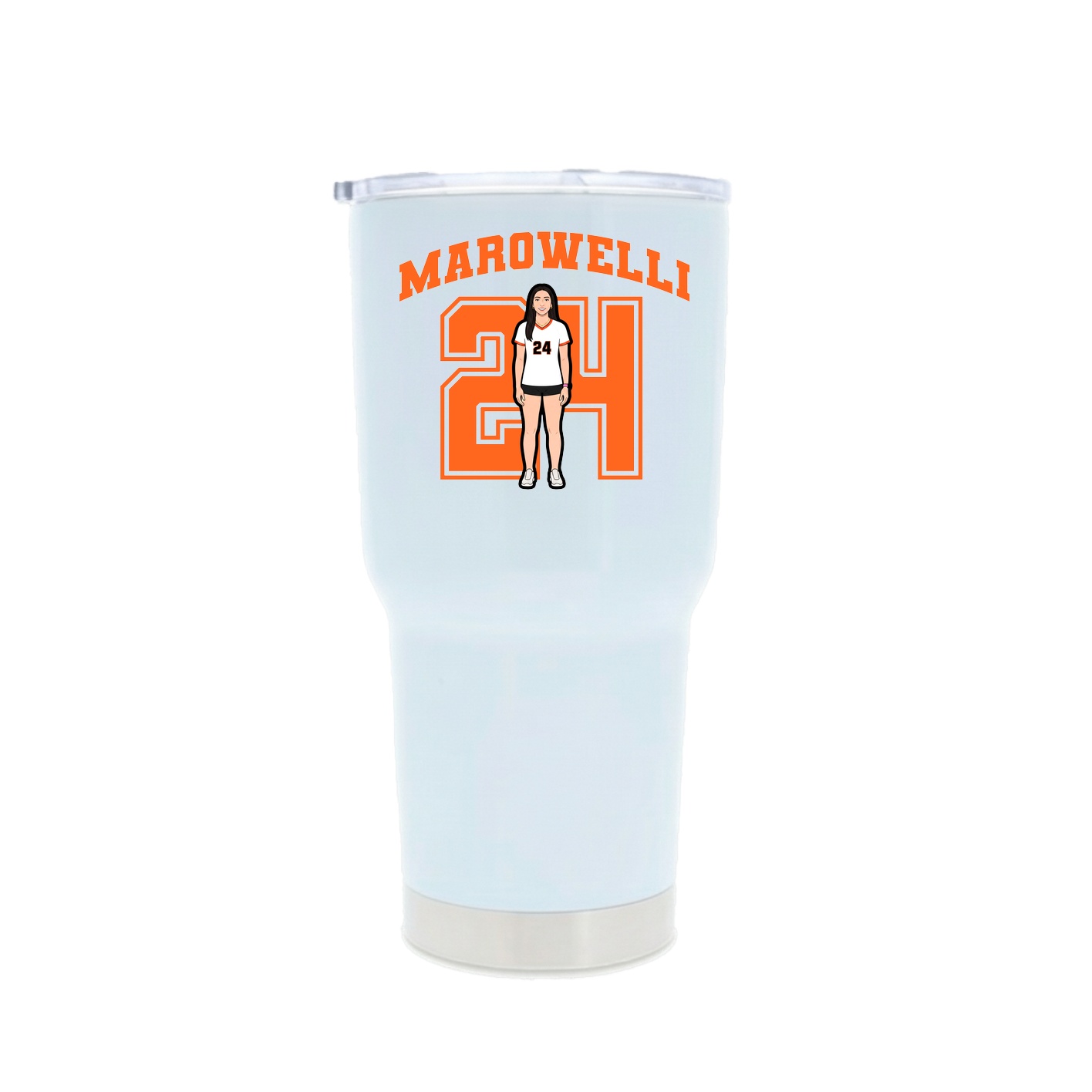 30oz Stainless Steel Tumbler — Number in White