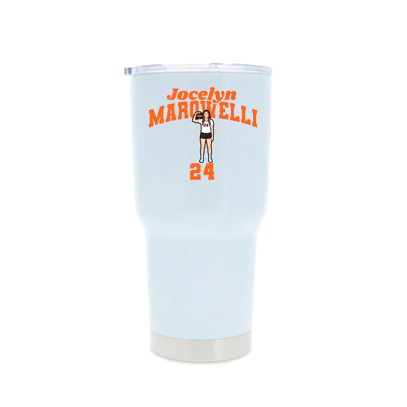 30oz Stainless Steel Tumbler — Signature Arch in White
