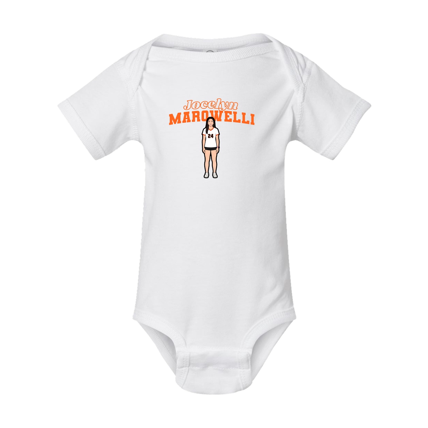 Baby Onesie — Name Arch in White