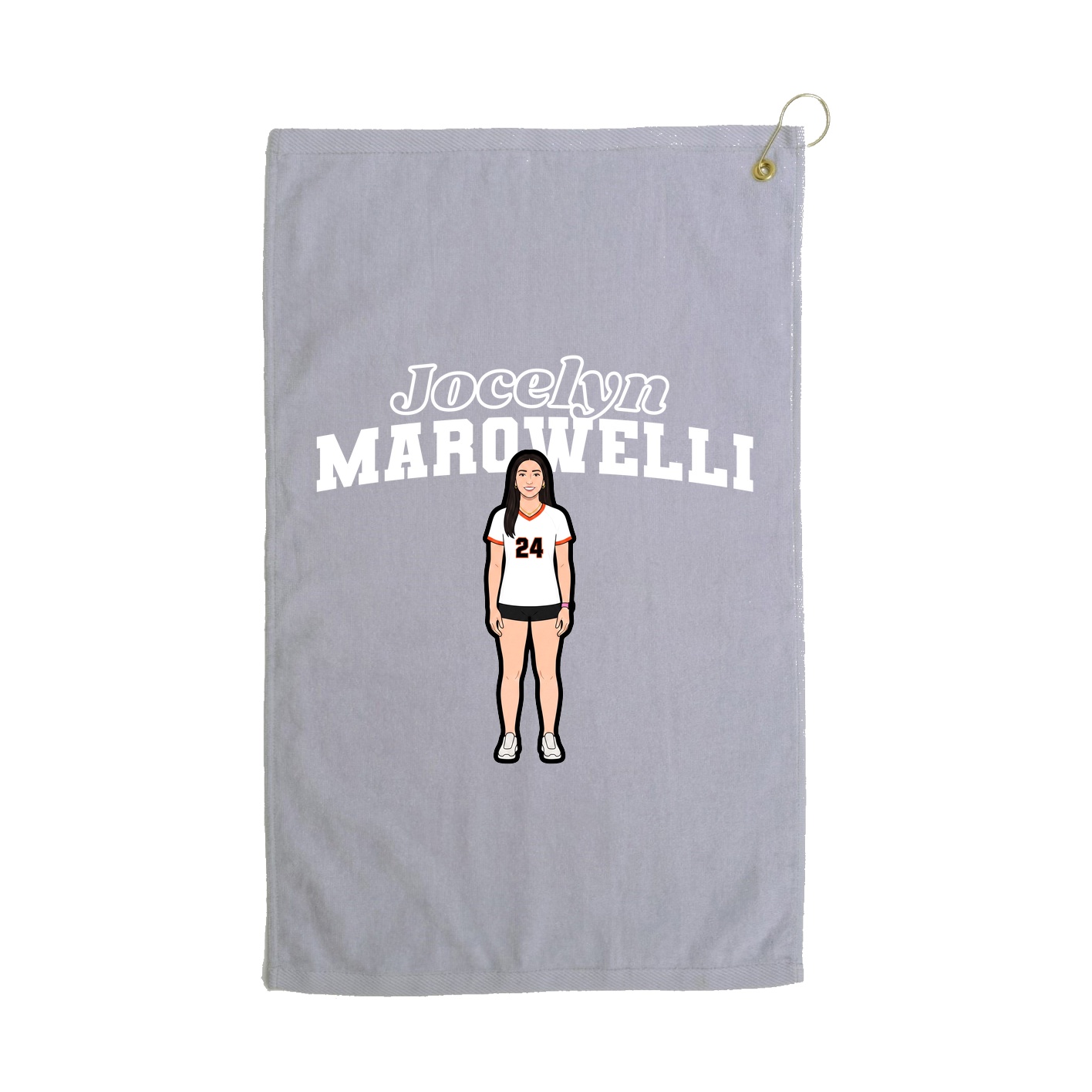 Golf Towel — Name Arch in Grey