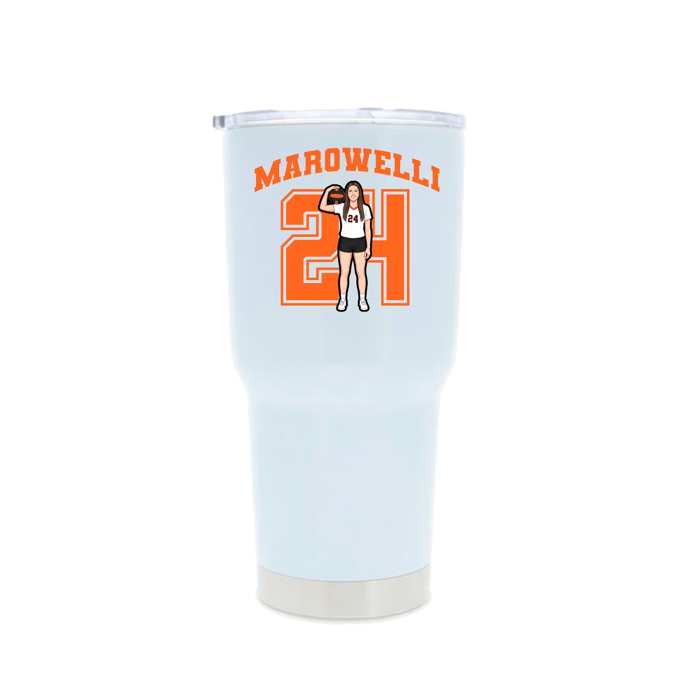 30oz Stainless Steel Tumbler — Number in White