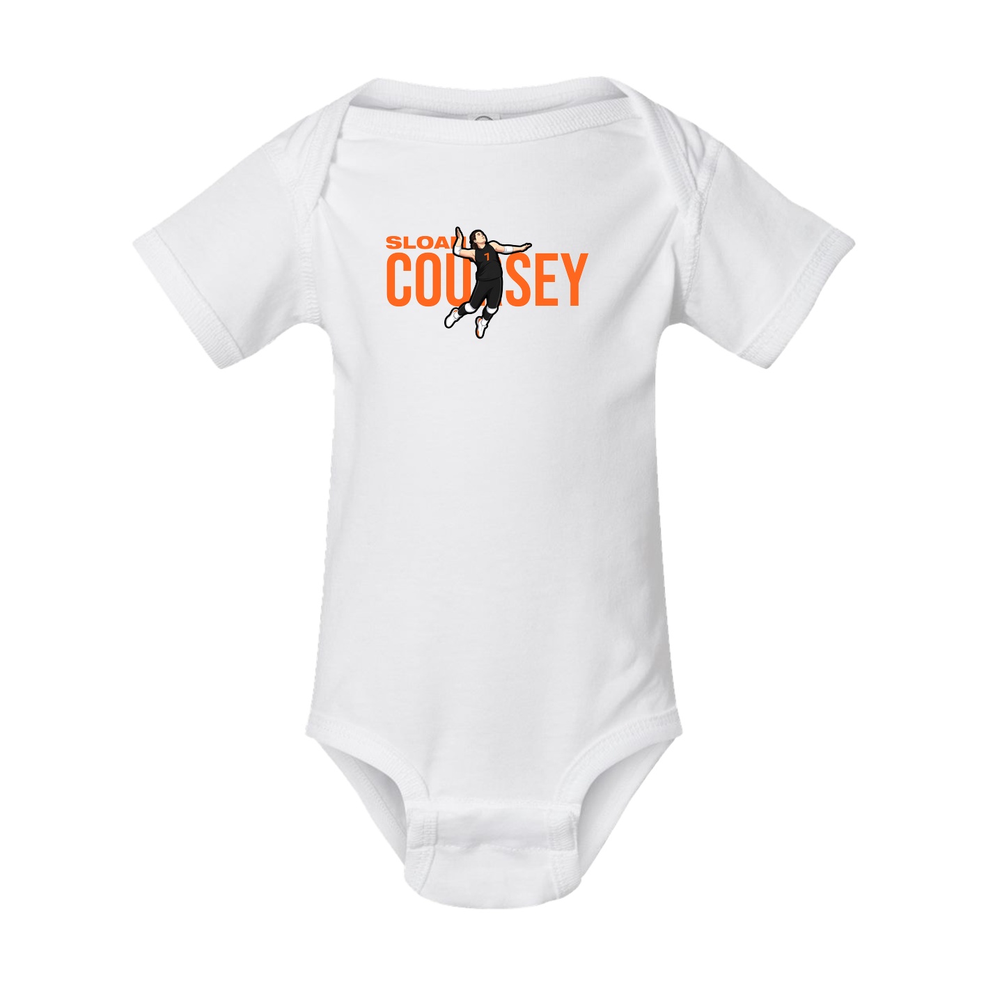 Baby Onesie — Player Name in White