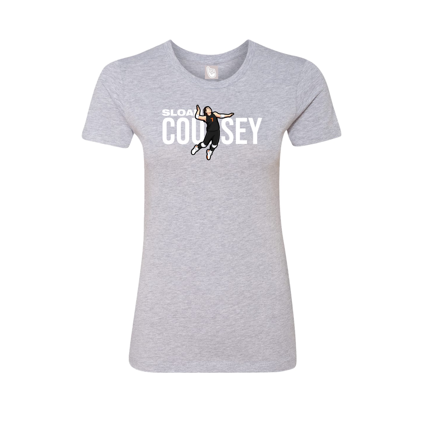 Fitted Women's Tee — Player Name in Grey