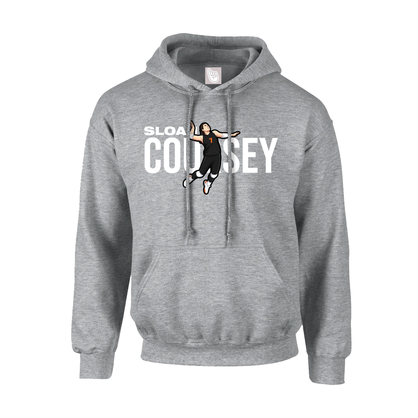 Hoodie — Player Name in Grey