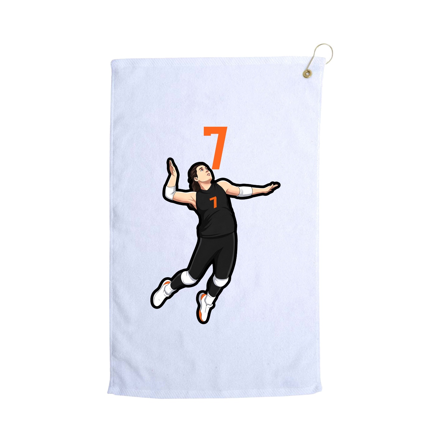 Golf Towel — Number Top in White