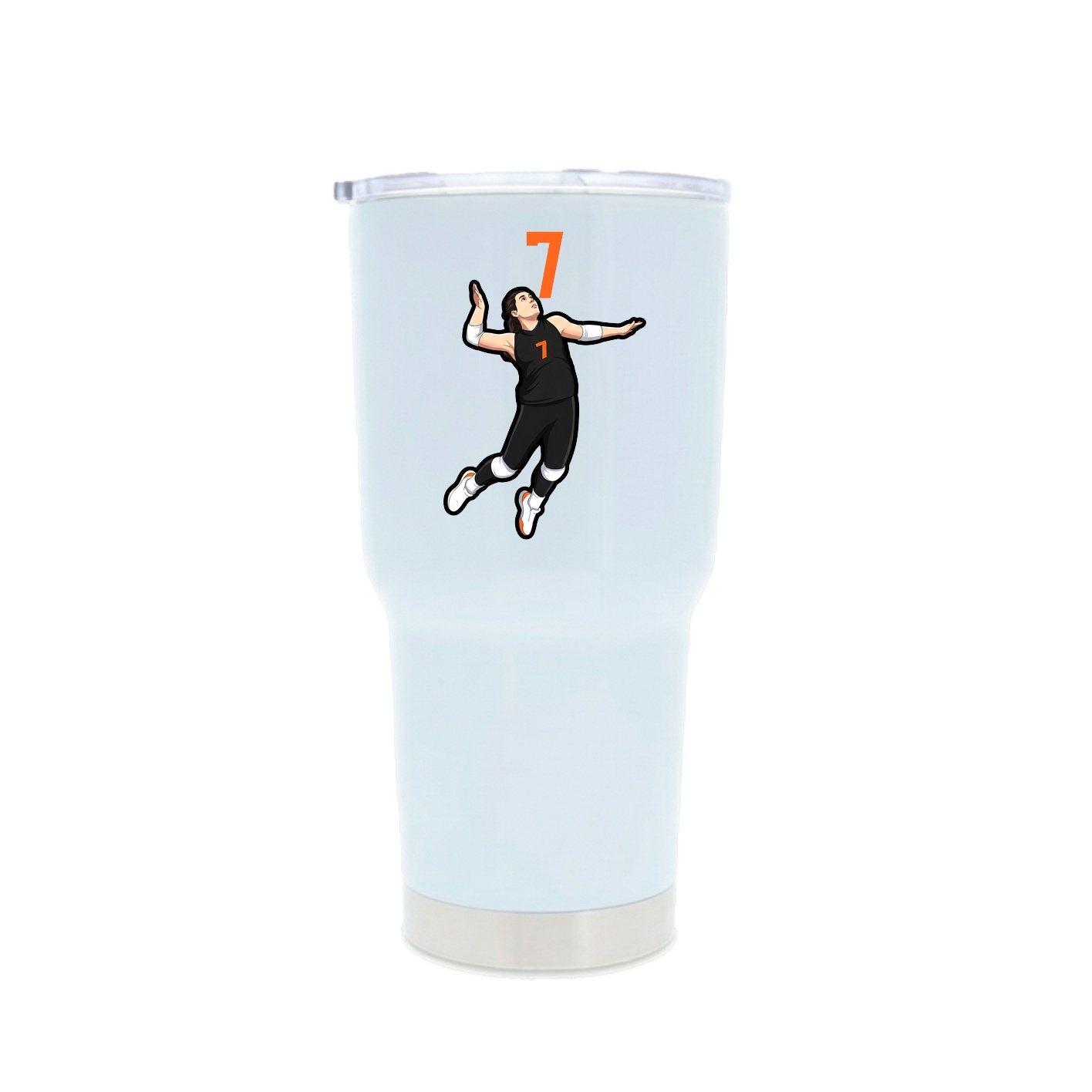 30oz Stainless Steel Tumbler — Number Top in White