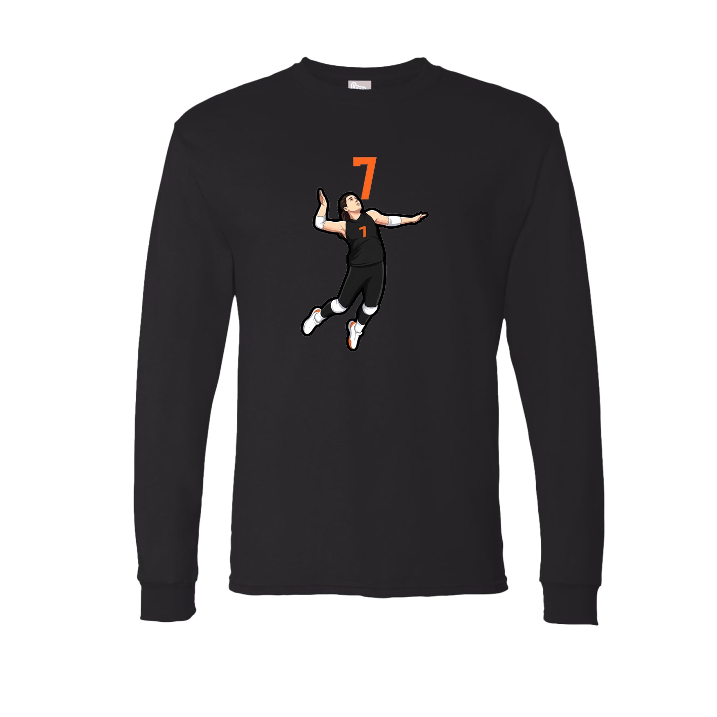 Long Sleeve Tee — Number Top in Black