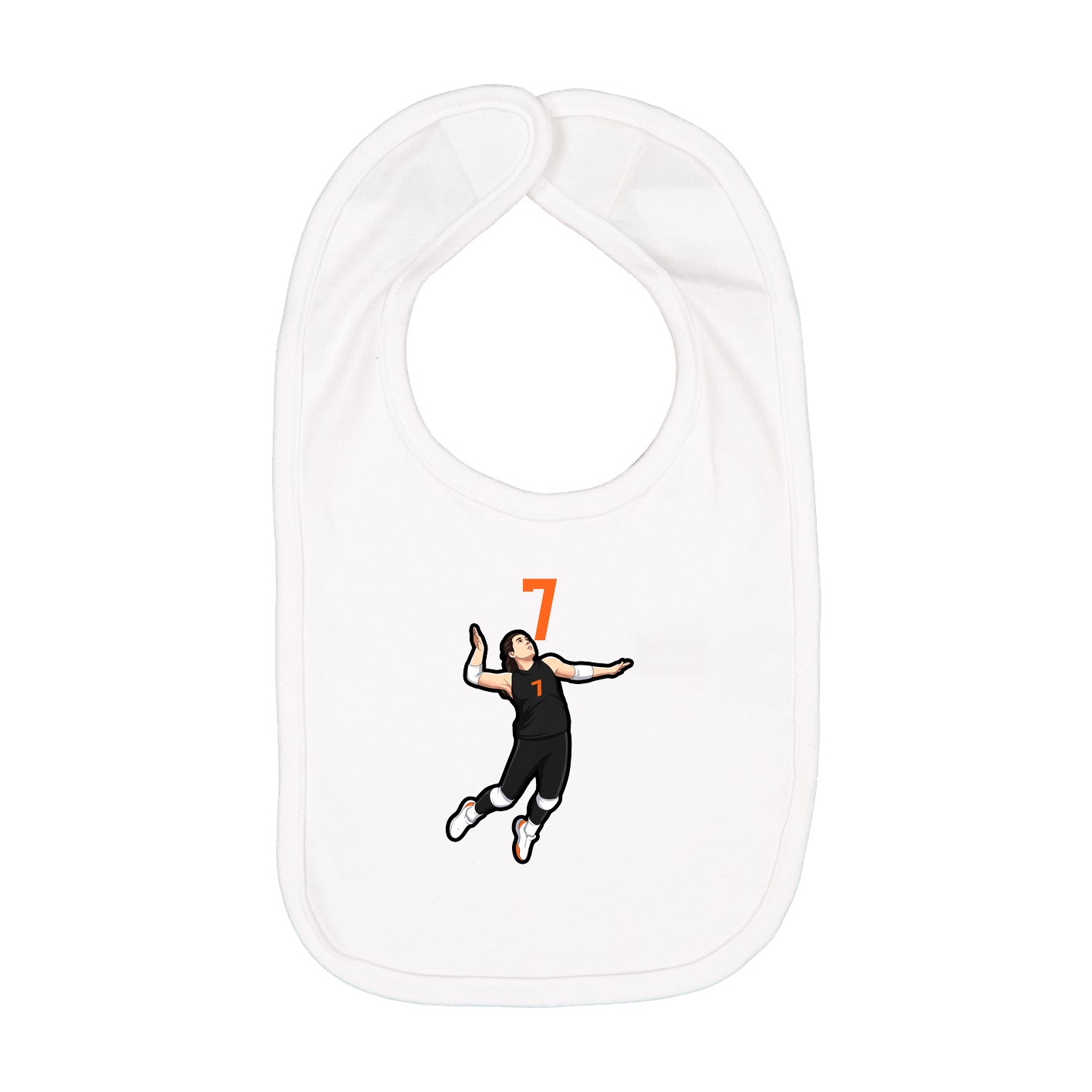 Infant Bib — Number Top in White