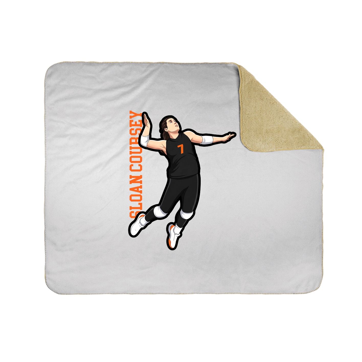 Throw Blanket — Name Vertical in White