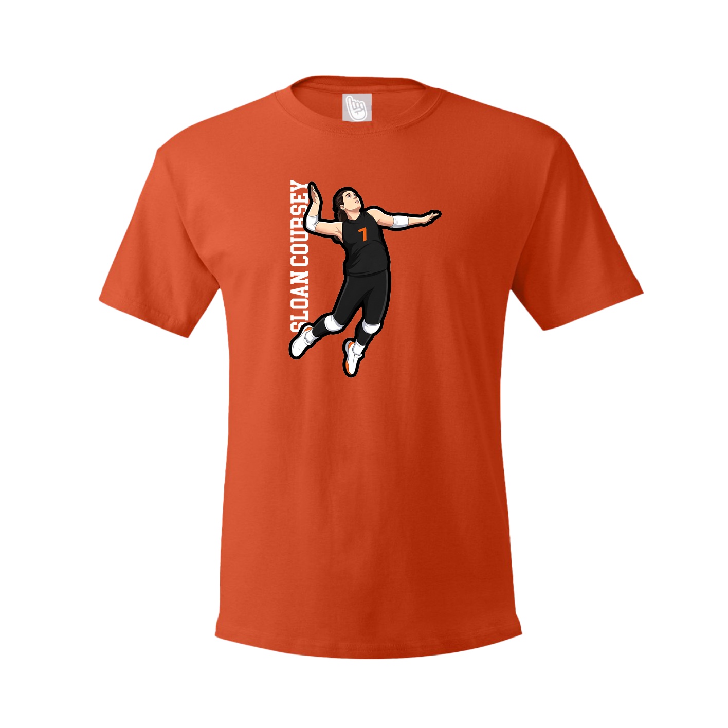 Youth Tee — Name Vertical in Orange