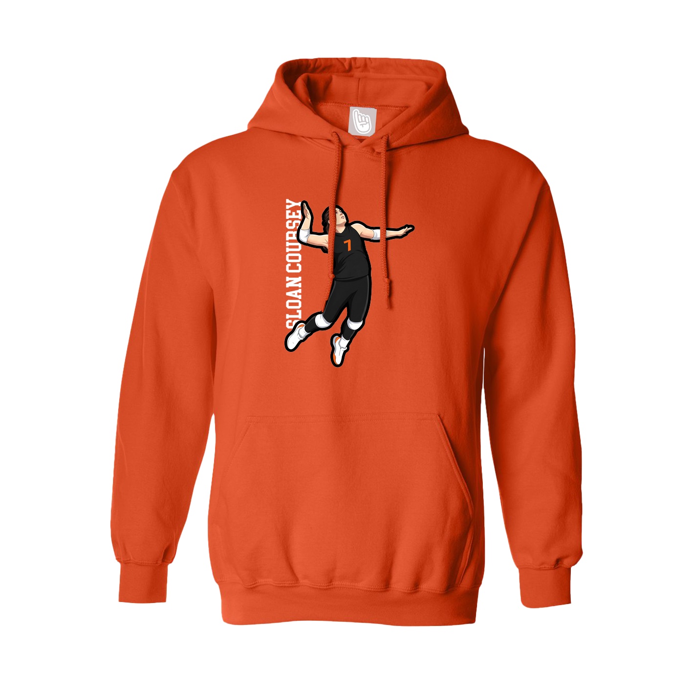 Youth Hoodie — Name Vertical in Orange
