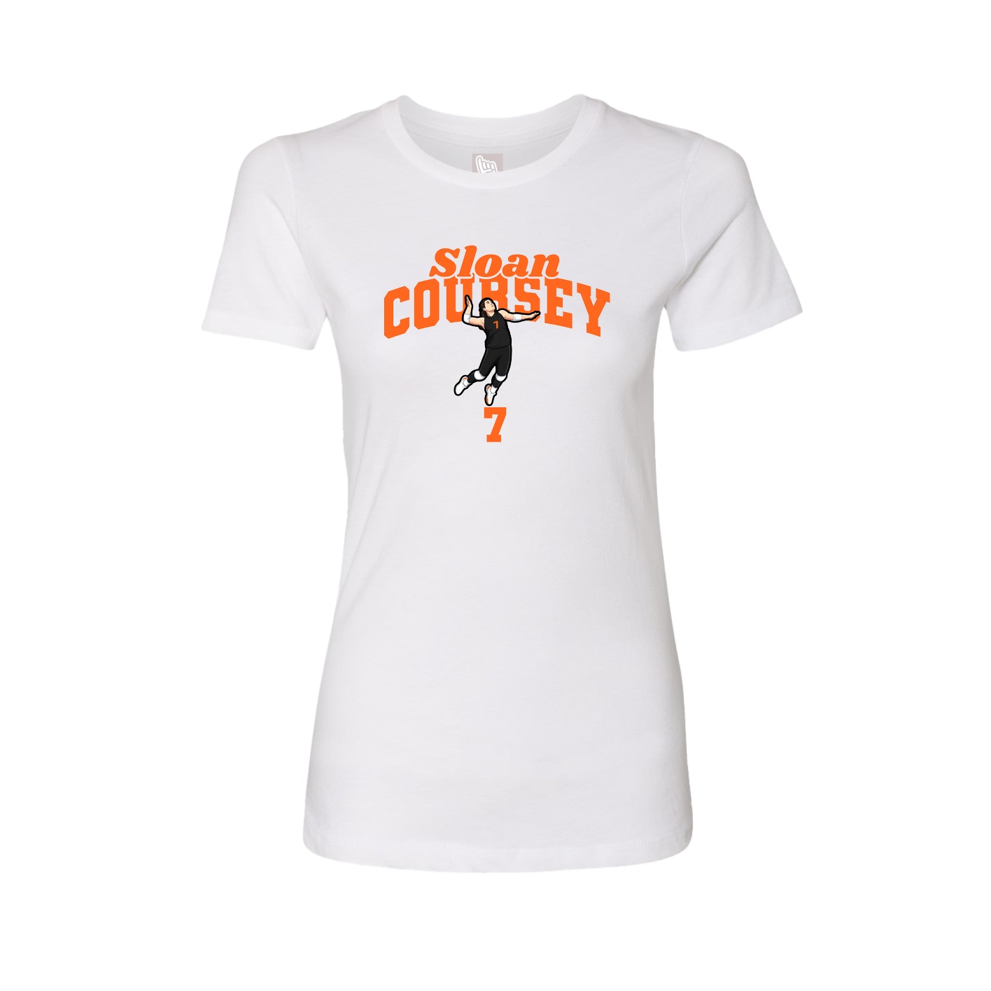Fitted Women's Tee — Signature Arch in White