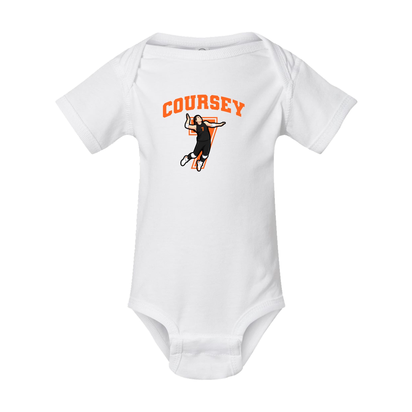 Baby Onesie — Number in White