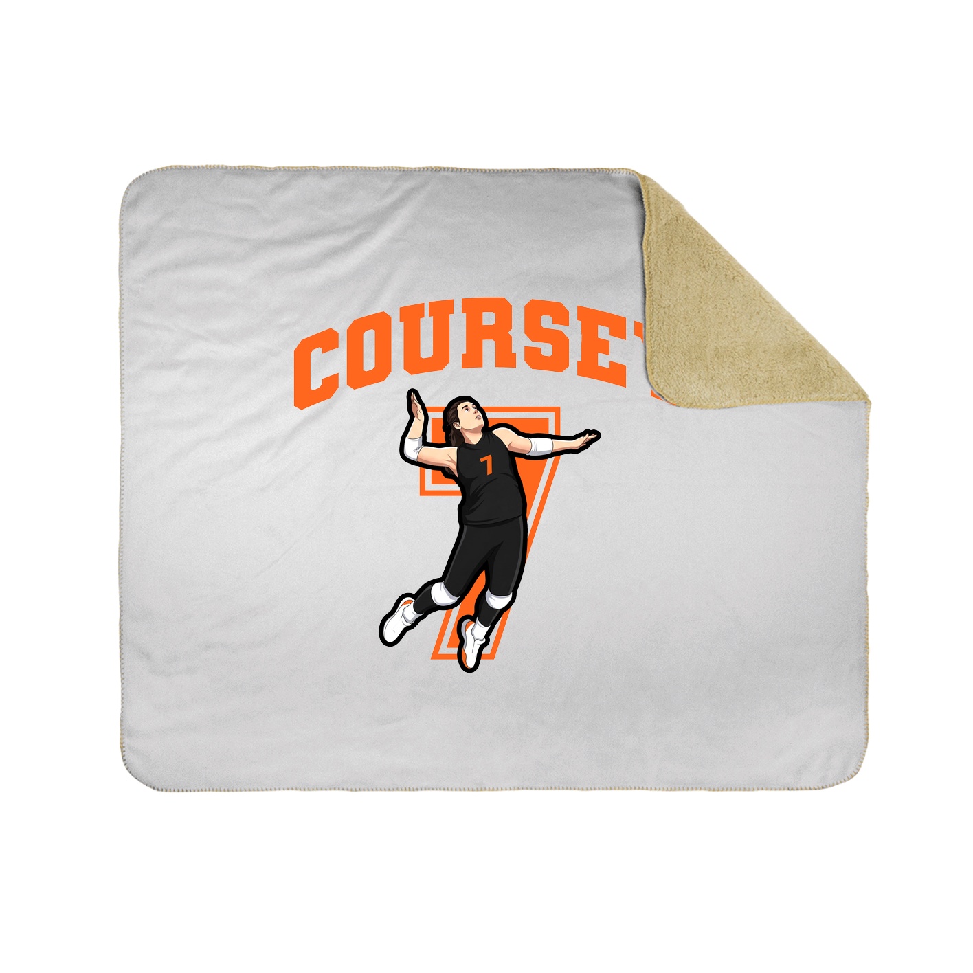 Throw Blanket — Number in White