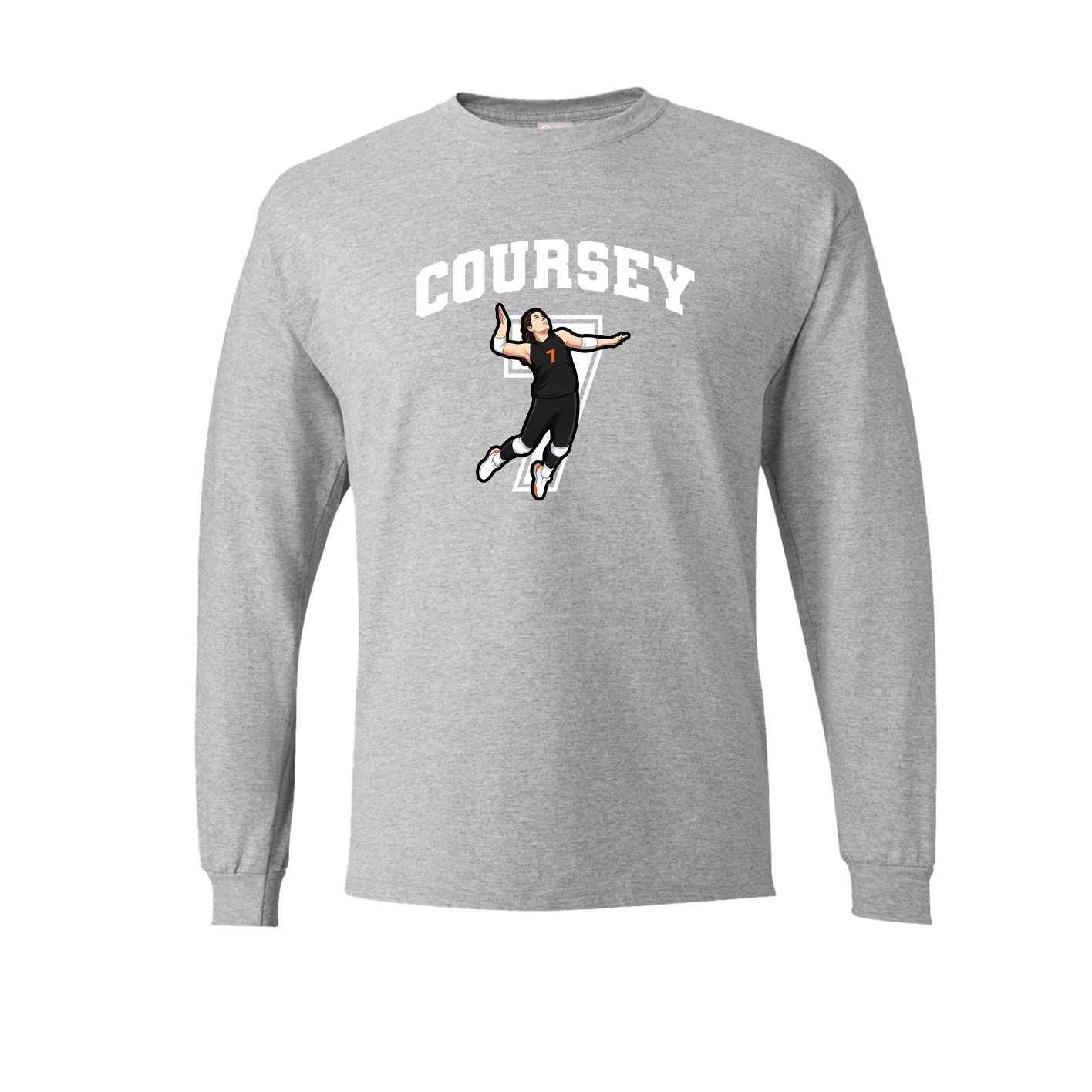 Long Sleeve Tee — Number in Grey