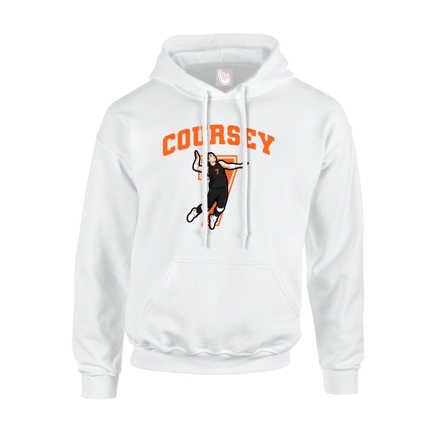 Youth Hoodie — Number in White