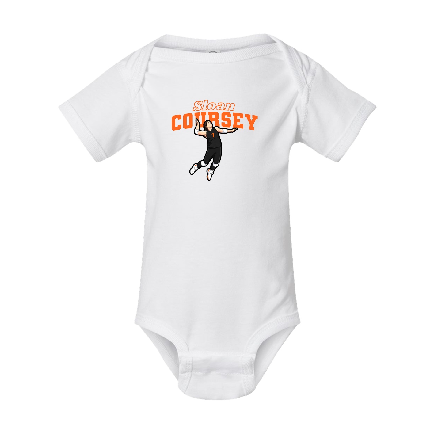 Baby Onesie — Name Arch in White