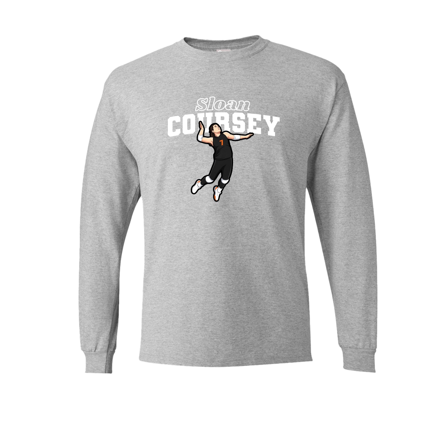 Long Sleeve Tee — Name Arch in Grey