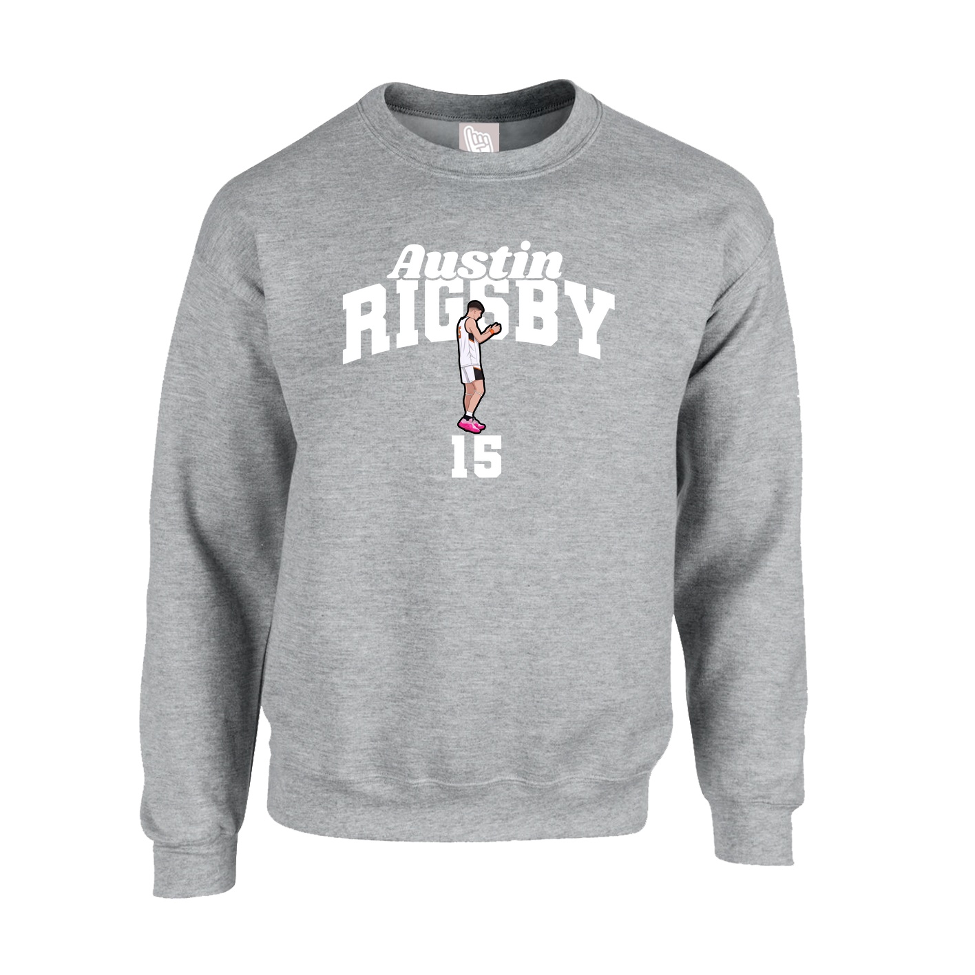Fleece Crew — Signature Arch in Grey