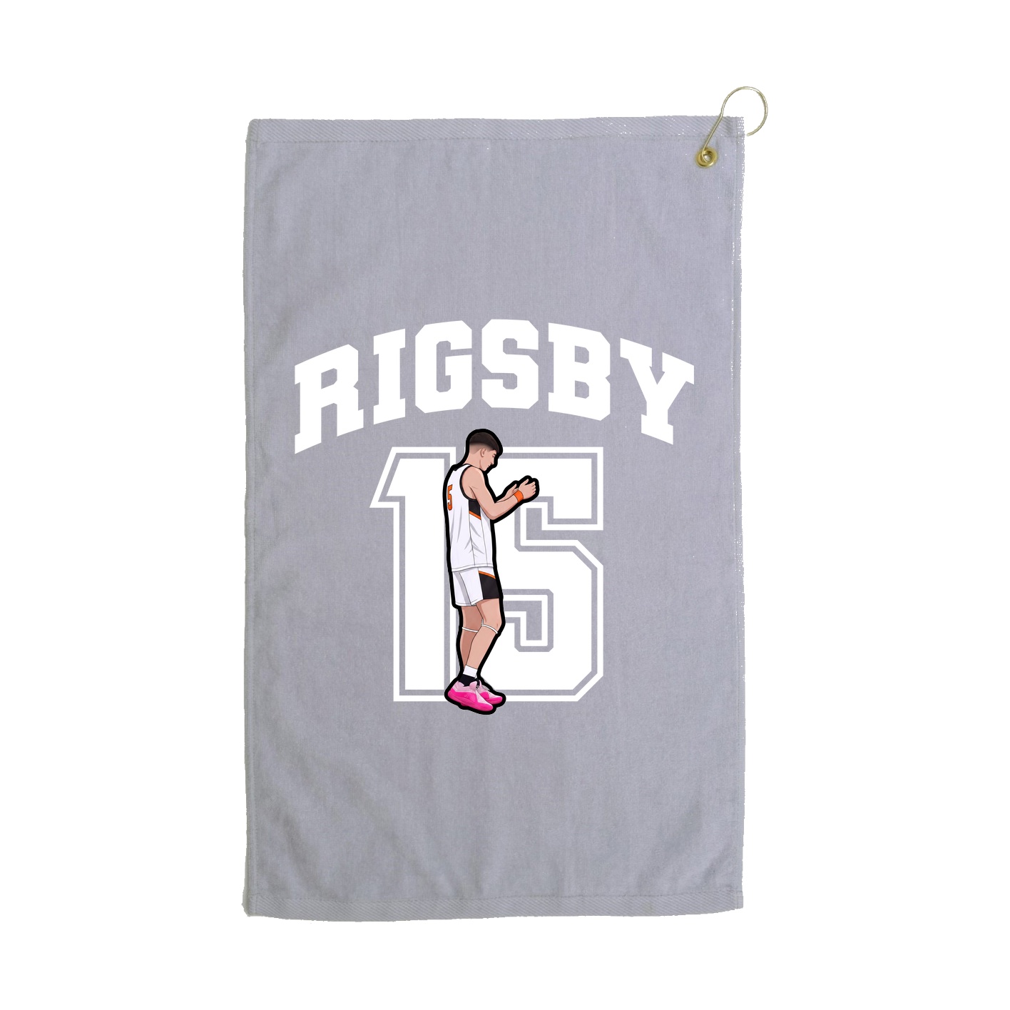 Golf Towel — Number in Grey