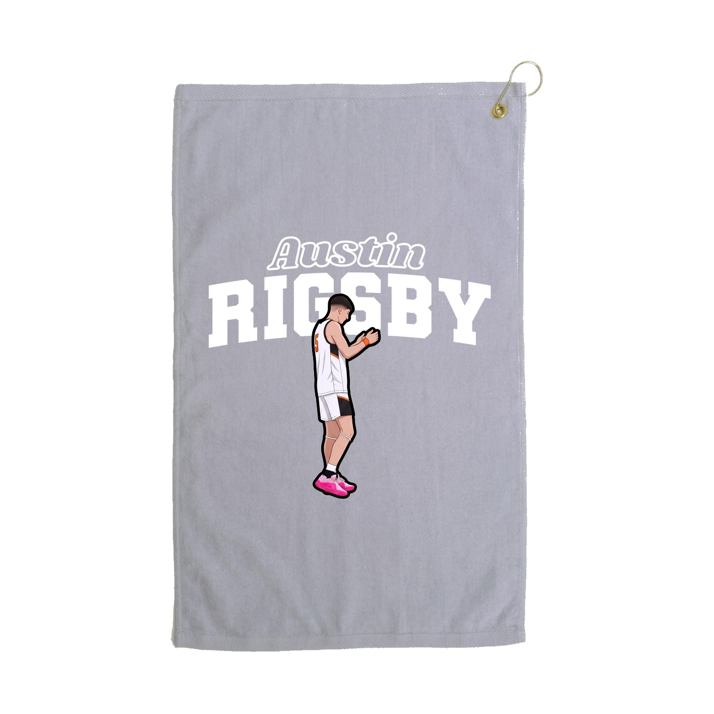Golf Towel — Name Arch in Grey