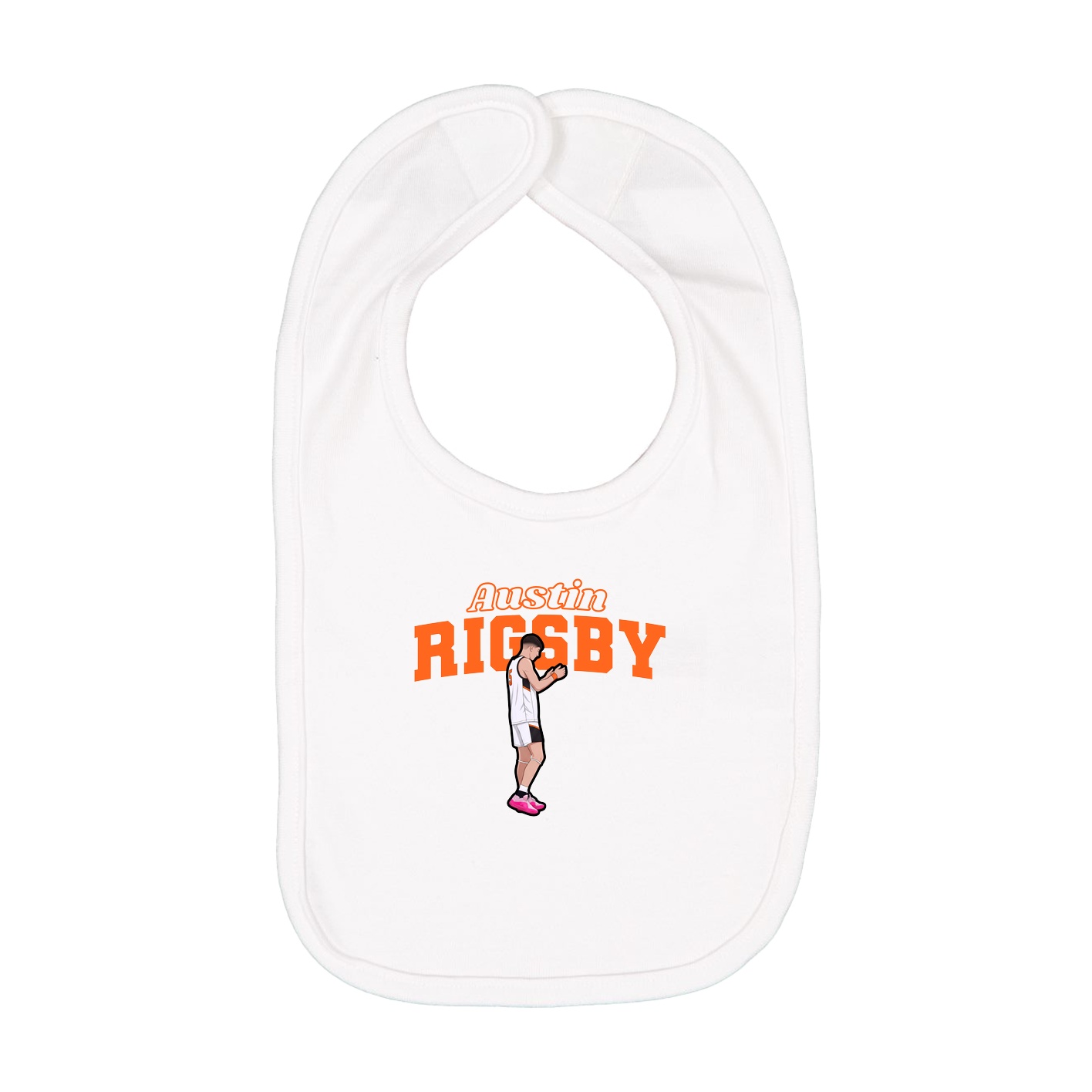 Infant Bib — Name Arch in White