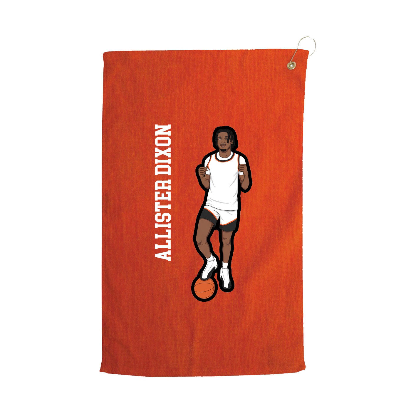 Golf Towel — Name Vertical in Orange