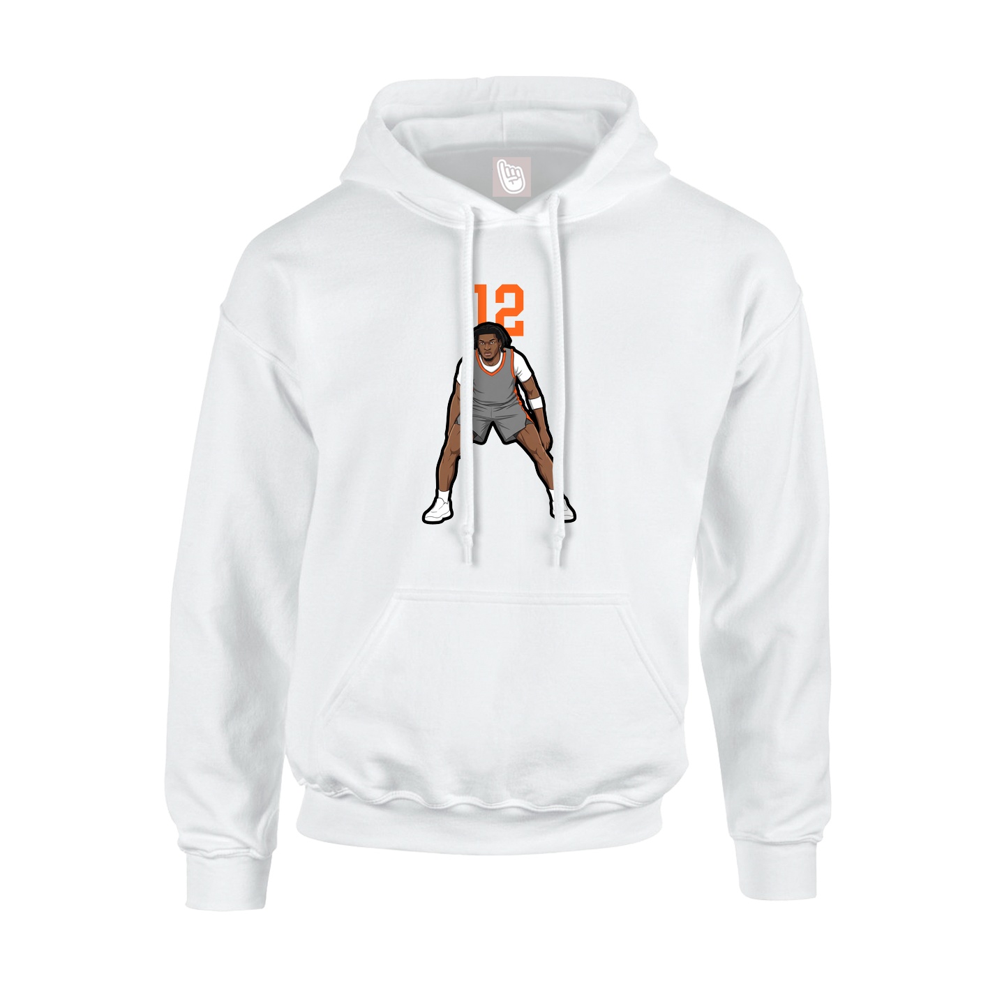Youth Hoodie — Number Top in White