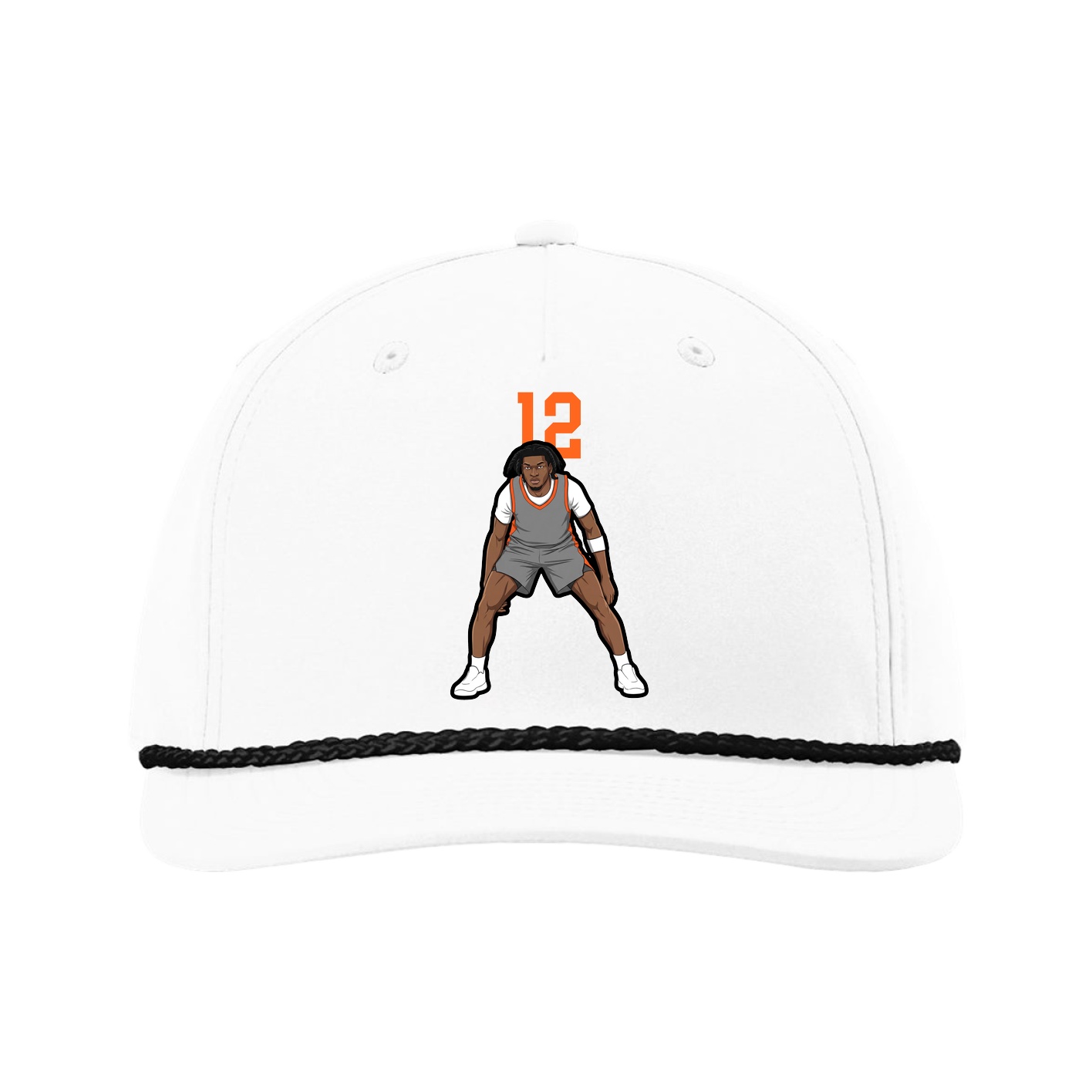 Five-Panel Classic Rope Cap — Number Top in White