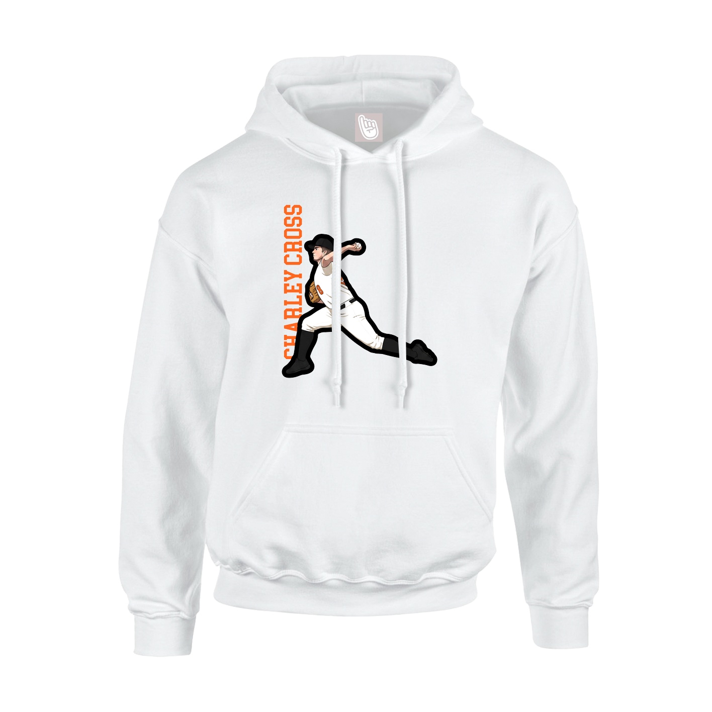 Youth Hoodie — Name Vertical in White