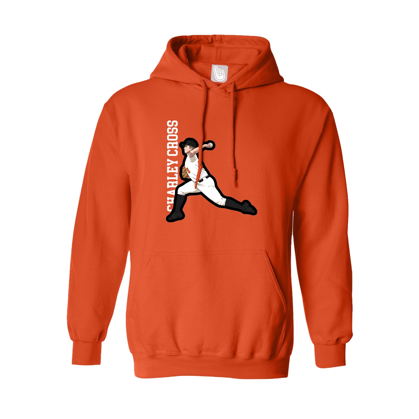 Youth Hoodie — Name Vertical in Orange