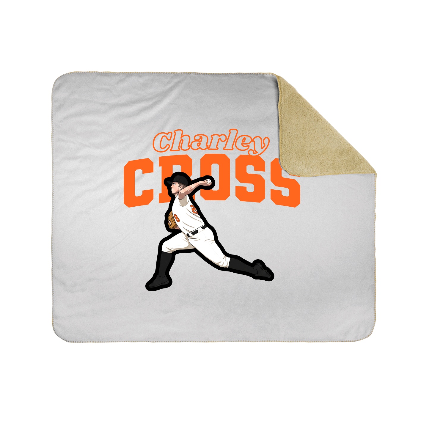 Throw Blanket — Name Arch in White
