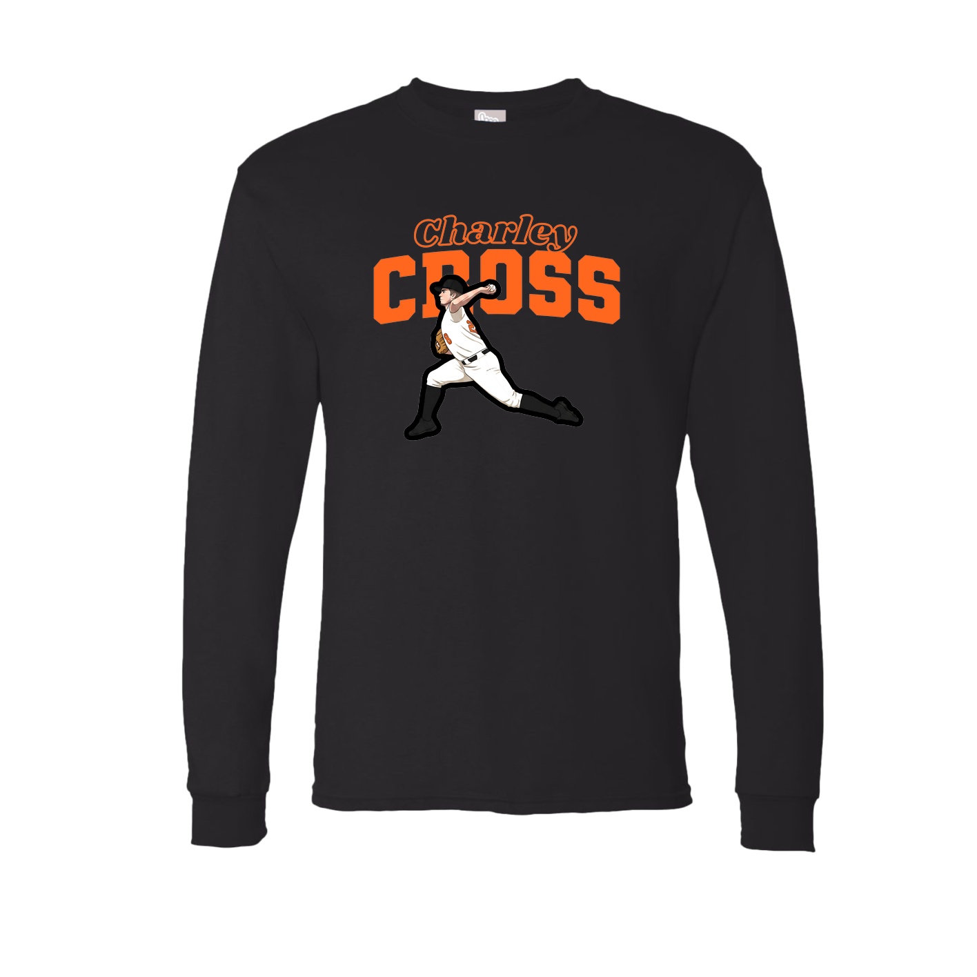 Long Sleeve Tee — Name Arch in Black
