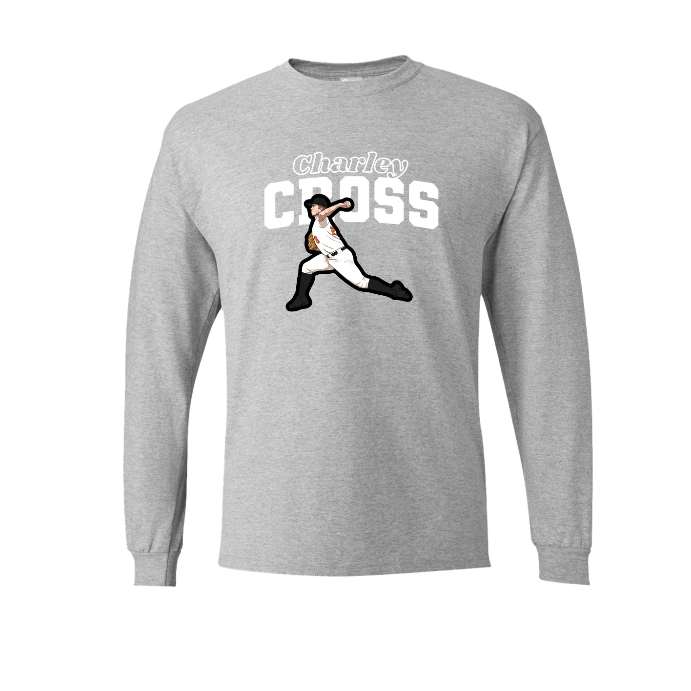 Long Sleeve Tee — Name Arch in Grey