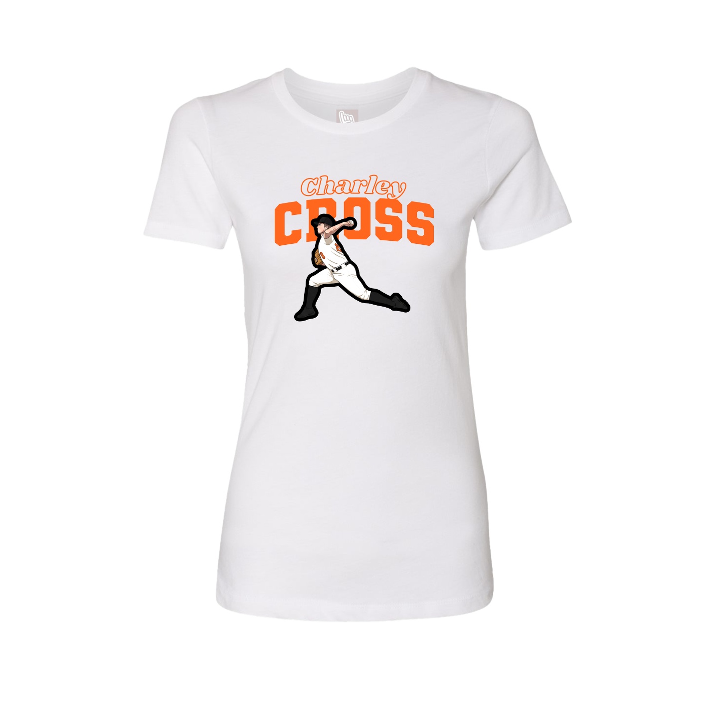 Womens Tee — Name Arch in White