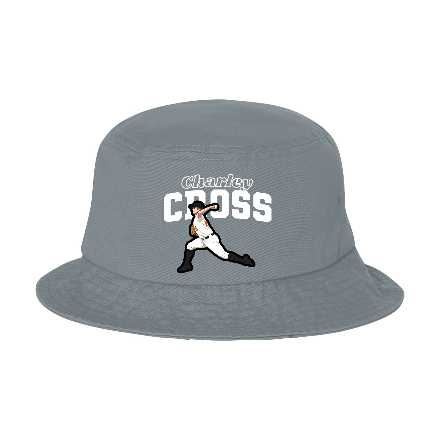 Bucket Cap — Name Arch in Grey