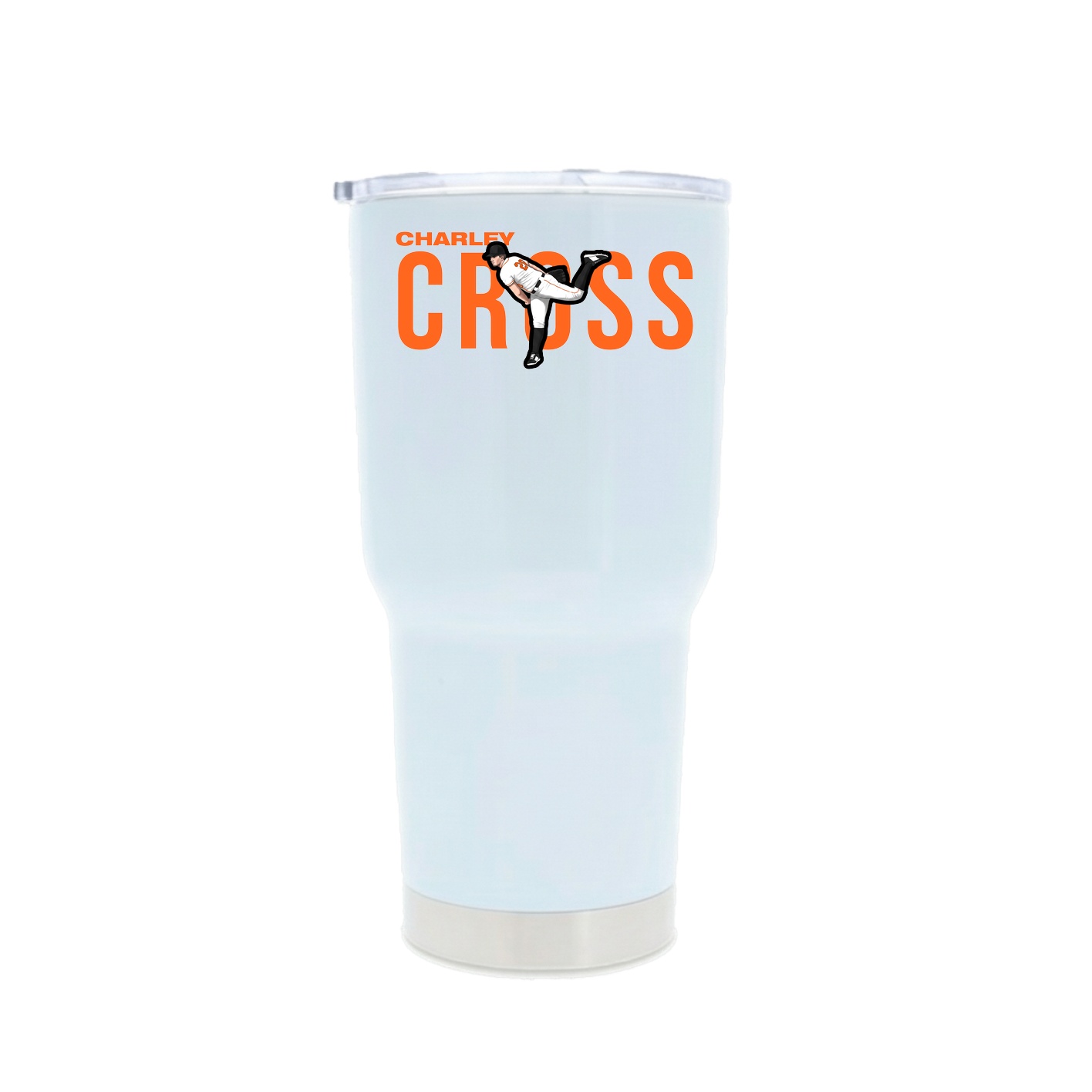 30oz Stainless Steel Tumbler — Player Name in White