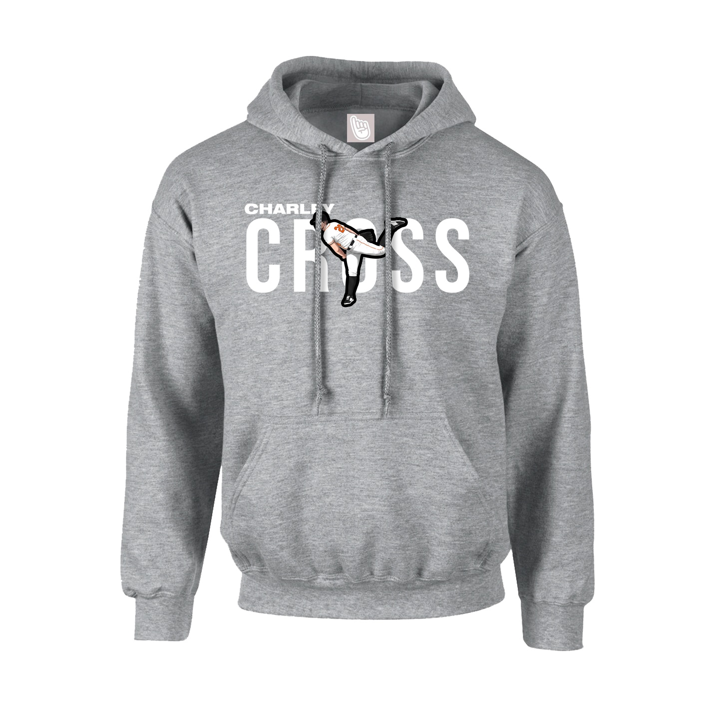 Hoodie — Player Name in Grey