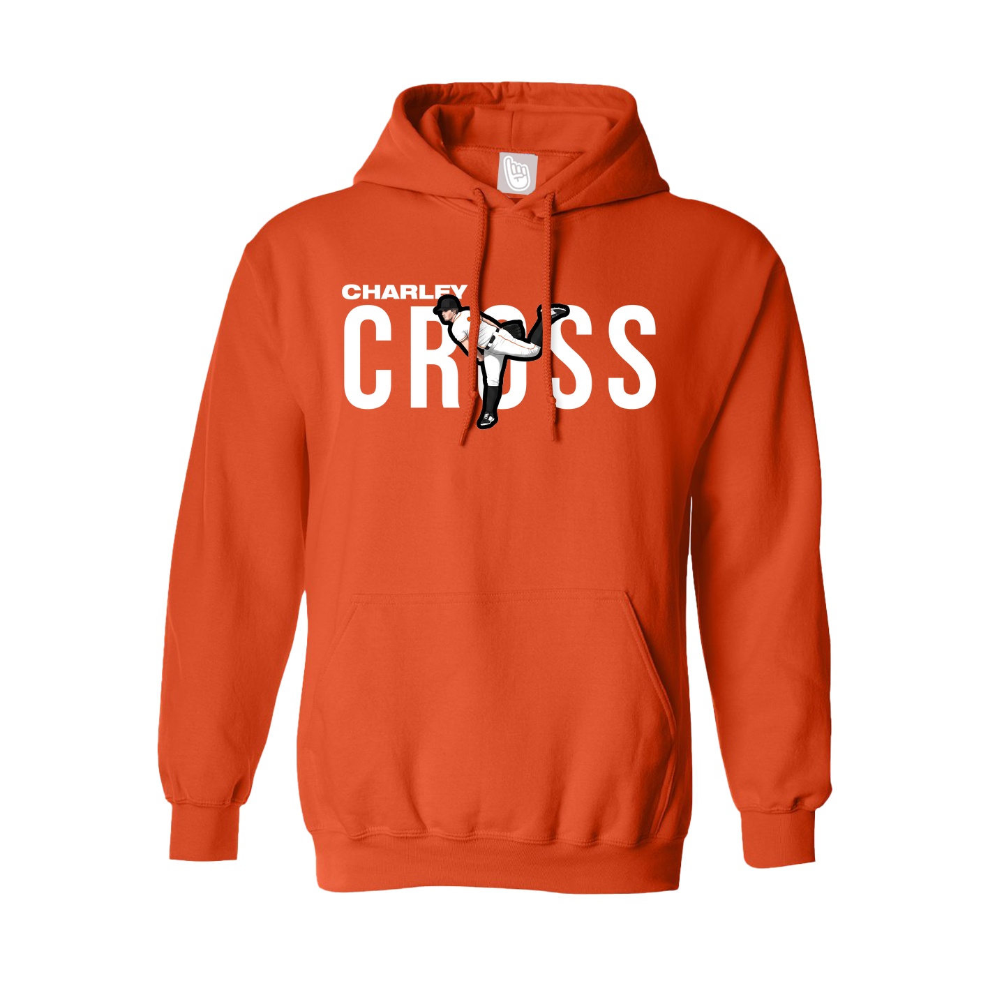 Youth Hoodie — Player Name in Orange