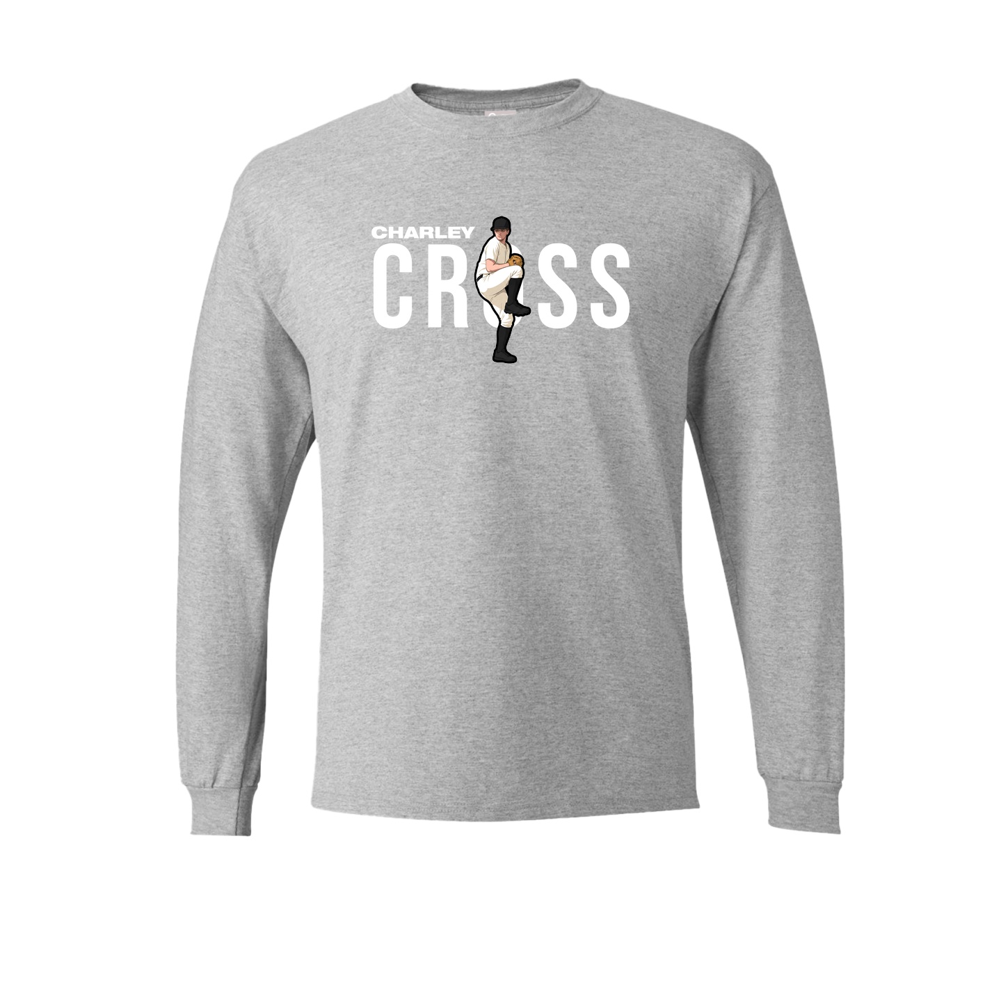 Long Sleeve Tee — Player Name in Grey
