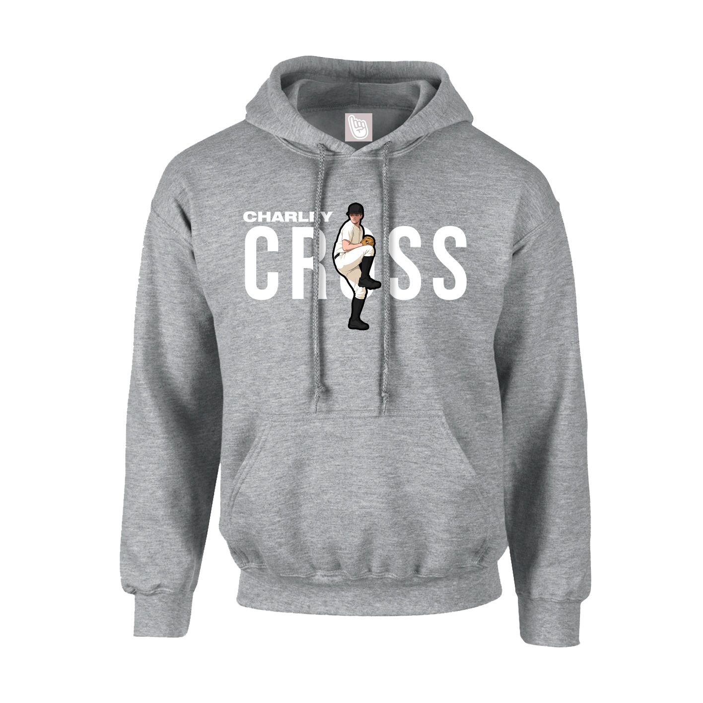 Hoodie — Player Name in Grey