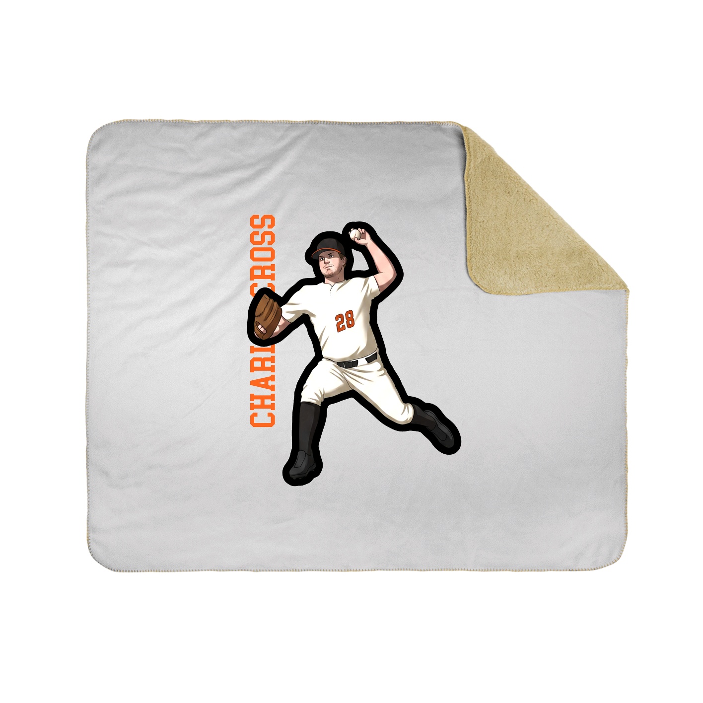 Throw Blanket — Name Vertical in White